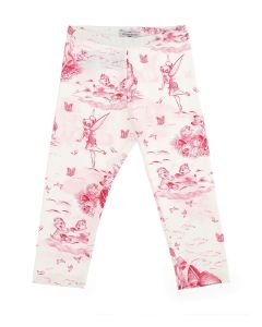 Monnalisa White and Pink Fairytale Print Leggings