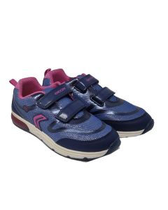 Geox Girls Navy And Fuchsia "Spaceclub" Led Light Up Trainers