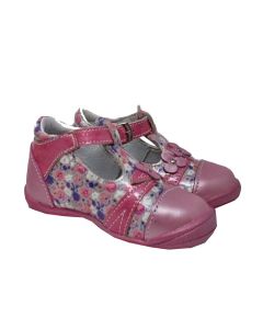 Gbb Girls Fushia Floral T-Bar Shoes