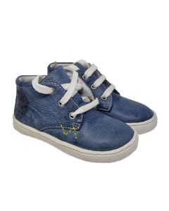 Gbb Boys Blue Soft Leather Lace Up Boots