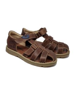 Gbb Boys Brown "Paterne" Leather Sandals