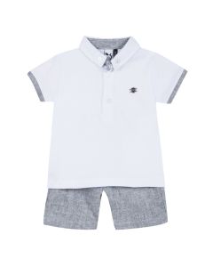 3Pommes Boy's Smart Polo and Shorts Set