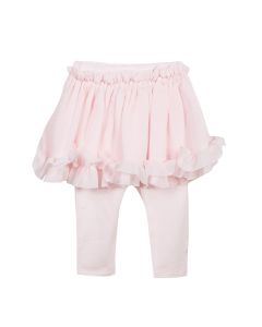 Lili Gaufrette Girl's Pink Skirt with Leggings