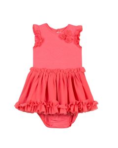Lili Gaufrette Girl's Coral Pink Dress