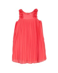 Lili Gaufrette Girl's Coral Pink Chiffon Dress