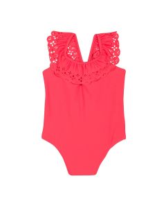 Lili Gaufrette Girl's Coral Pink Swimsuit