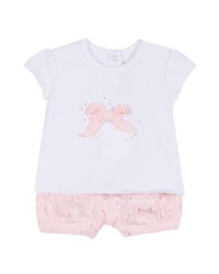 Absorba Baby Girl's Pin k Broderie Anglaise Set