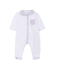 Absorba Baby Girl's White Babygrow with Gingham Collar