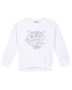 Kenzo Kids Girl's White Tiger Sweatshirt 