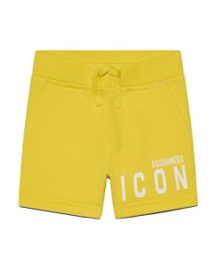 DSQUARED2 ICON Bright Yellow Shorts With White Logo