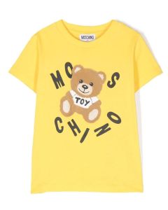 Moschino Yellow 'Toy' Letter Logo Cotton T-Shirt