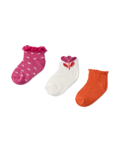 Mayoral Baby Girl&#039;s Pink and Orange Set of 3 Socks 