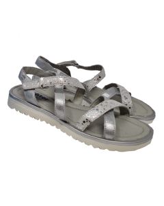 Richter Girls Silver Gladiator Sandals With Silver Foil Detail