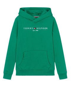Tommy Hilfiger Unisex Olympic Green Cotton Flag Logo Hoodie SS24