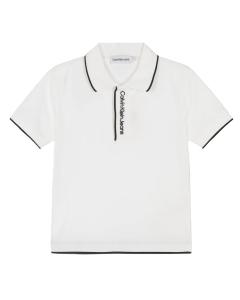 Calvin Klein Boys White Logo Collar Polo Shirt SS24