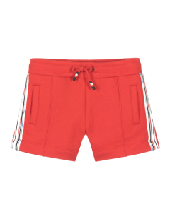 Tommy Hilfiger Boys Red Cotton Striped Tape Shorts SS24