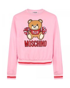 Moschino Kid Girls Pink Teddy Cheerleader Sweatshirt