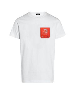 Diesel White Orange Pocket Logo T-Shirt