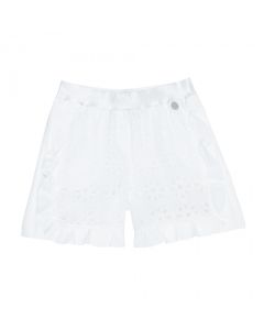 Simonetta Girl's White Boderie Anglaise Shorts