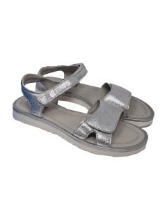 Richter Girls Silver Double Strap Open Toe Sandals