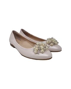 Beberlis Rose Flat Slip on Shoes With Pearl Decoration