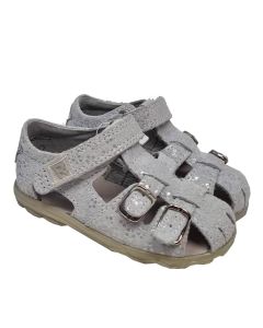 Richter Girls Silver Closed Toe Sandals With Metalic Detail