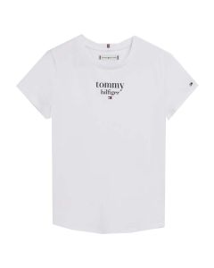Tommy Hilfiger Girls White Printed Logo T-shirt