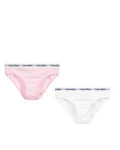 Calvin Klein Girls Logo Pink and White Knickers (2 Pack)