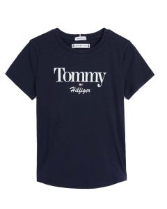 Tommy Hilfiger Girls Dark Blue With White Logo T-shirt