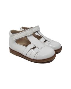 Beberlis White Closed Toe Sandals With A Velcro Strap