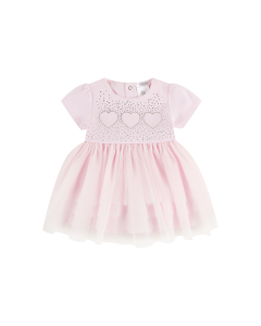 Deolinda Girls Pink Dress With Diamante Detail And Tulle Skirt