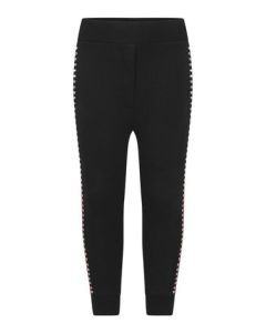 Monnalisa Girls Black and Red Cotton Studded Joggers