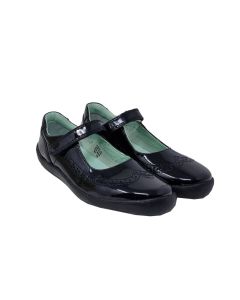 Start-Rite Girls Black "Lizzy" Patent Leather Velcro Shoes