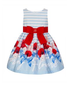 Balloon Chic Blue And Red Poppy Themed Dress