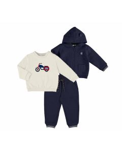 Mayoral Little Boys Three Piece Jumper, Zip Up Top And Jogger Set