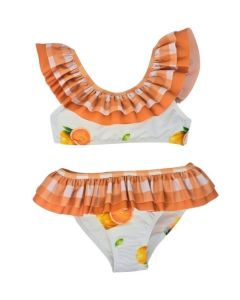  Meia Pata Girls Orange Print Bikini SS24