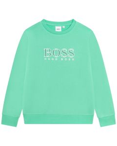 BOSS Kidswear Boys Green Logo Sweatshirt