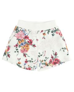 Monnalisa Girls Ivory Bouquet Floral Shorts
