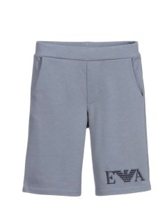 Emporio Armani Boys Grey Embroidered Logo Shorts