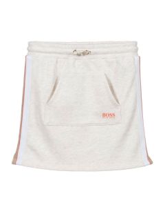 BOSS Kidswear Grey Cotton Logo Skirt
