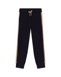 Chloé Girls Navy & Beige  Cotton Knitted Joggers