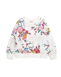 Monnalisa Girls Ivory Floral Bouquet Sweatshirt