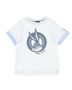 Monnalisa Boys White Bugs Bunny Greek Detailing T-Shirt