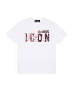 Dsquared2 White T-shirt With Icon Splatter Graphics