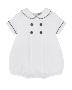 Sarah Louise Baby Boys White Linen And Cotton Shortie SS24