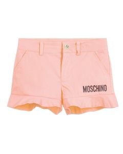 Moschino Kid-Teen Pink Cotton Logo Shorts