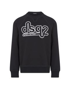DSQUARED2 Black Large White Logo Sweatshirt