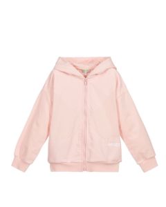 KENZO KIDS Pink with White Logo Hooded Zip-Up Top