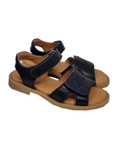 Richter Girls Navy Leather Sandals With Star Detail