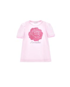 Monnalisa Chic Large Deep Pink Rose T-Shirt